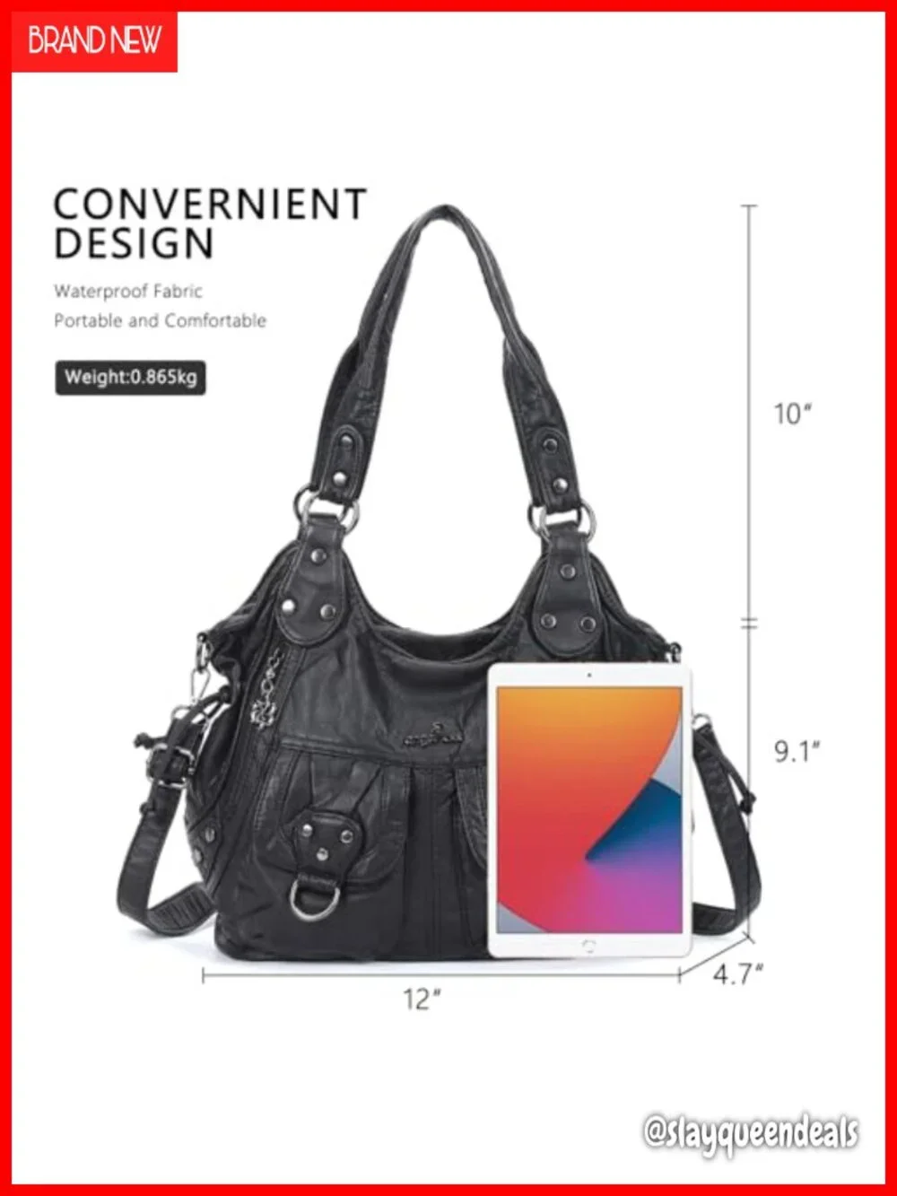 Soft Washed Vegan Leather Multi Pocket Crossbody Hobo Bag Large Capacity